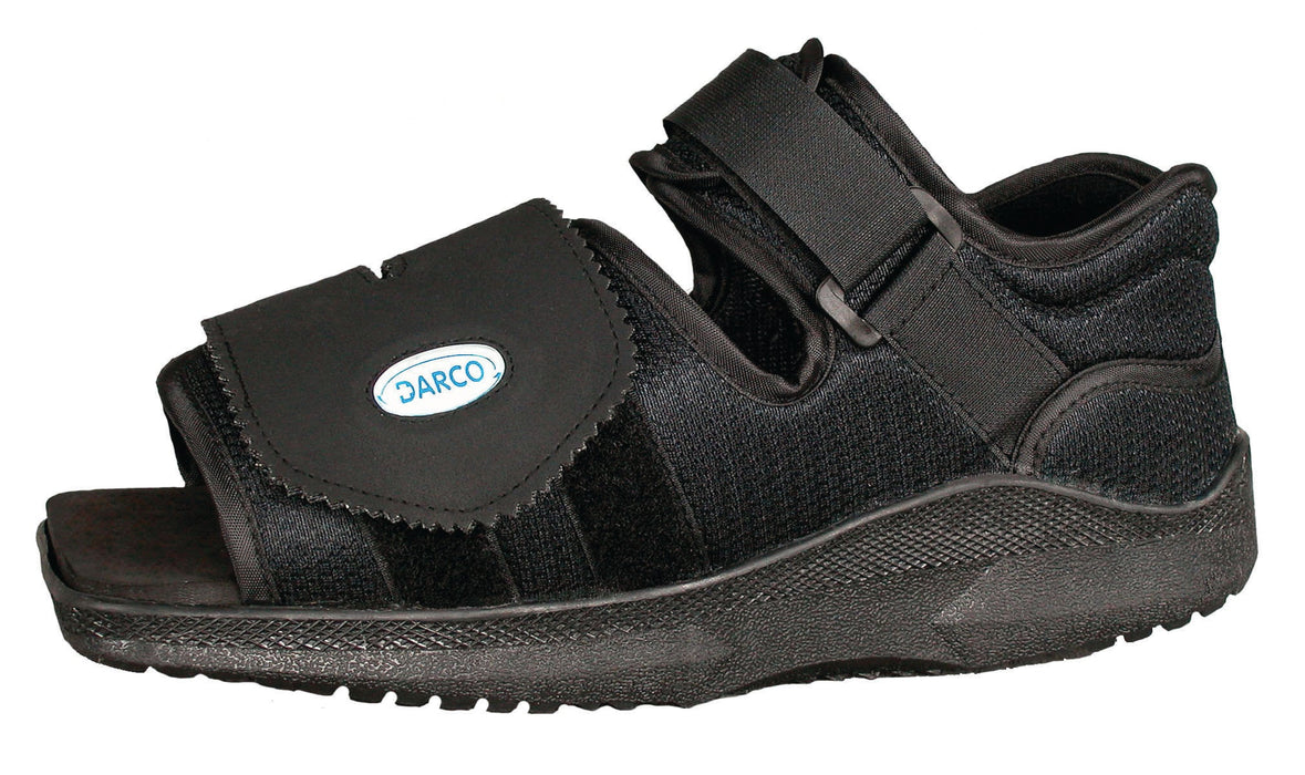 Darco Med-Surg Post-Op Shoe - Men's Small, Square Toe, Black - Foot Protection & Comfort