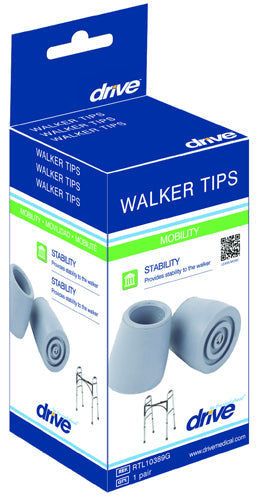 Grey 1" Crutch Tips - Premium Replacement for Walkers & Commodes (Pair)