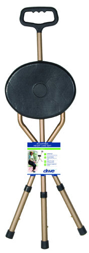 Adjustable Folding Cane Seat - Bronze - Lightweight Walking Stick with Comfortable Seat