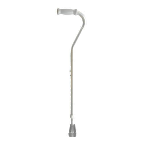 Bariatric Offset Cane - Heavy Duty Steel, 500 lbs Capacity, Adjustable Height, Silver