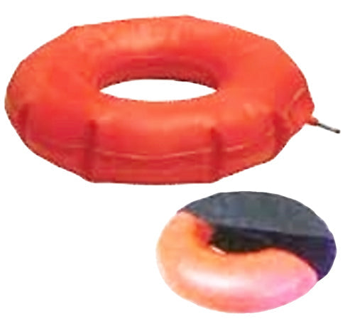 Red Rubber Inflatable Donut Cushion - 18 Inch Wheelchair Comfort Ring