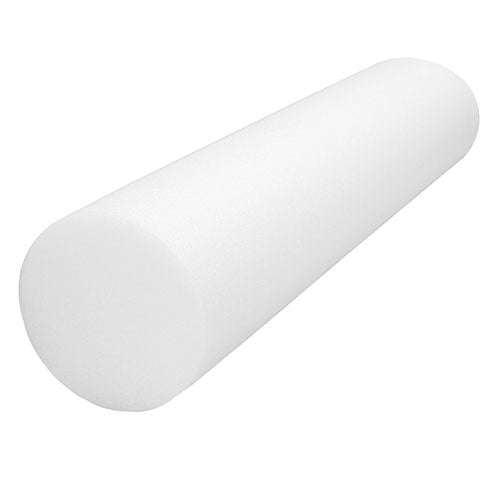 6" x 36" Round White Foam Roller - Balance, Posture, Muscle Rehab & Exercise