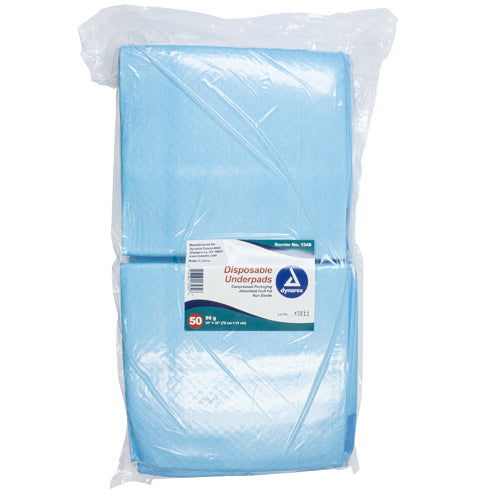 Highly Absorbent Disposable Underpads 30x36 with Polymer (90 gr) Case/100 - Waterproof Protection