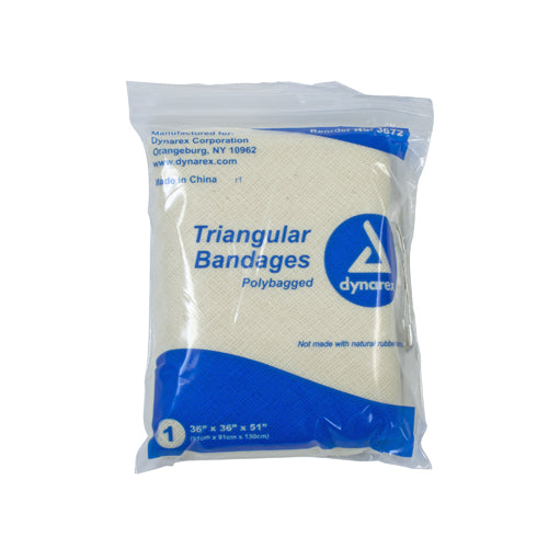 Triangular Bandage 36x36x51 with Safety Pins, 100% Cotton, Bx/12 - Arm Sling & Shoulder Immobilizer