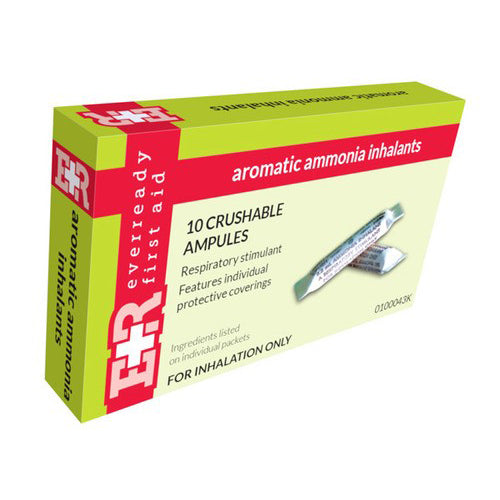 Ammonia Inhalants for Fainting - 0.3ml Ampules, Box of 10