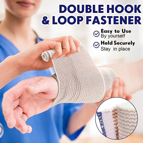 Ace Type Elastic Bandage Wrap 4 inch x 5 Yards with Hook and Loop Closure