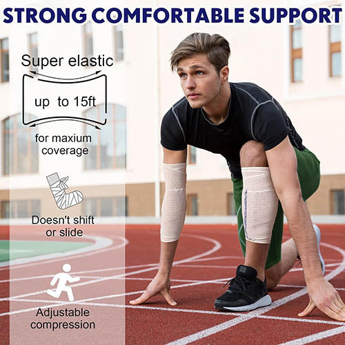 Ace Type Elastic Bandage Wrap 4 inch x 5 Yards with Hook and Loop Closure