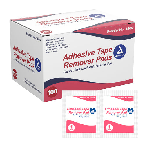 Adhesive Tape Remover Pads, Individually Wrapped, Wound Care, Box of 100
