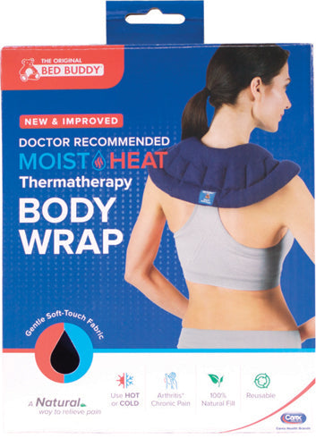 Hot & Cold Body Wrap for Pain Relief - Neck, Shoulder, Back - Reusable, Natural Grains - 16.5" x 23"