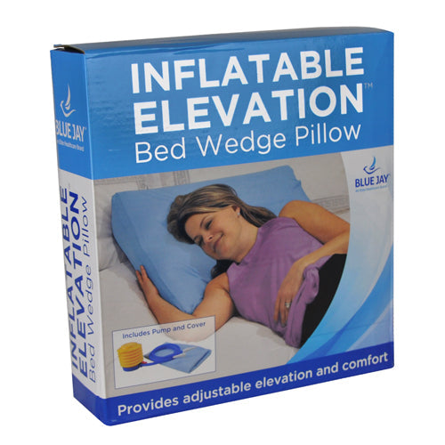 Inflatable Bed Wedge Pillow with Cover & Pump - 8 Inch Portable Acid Reflux Relief