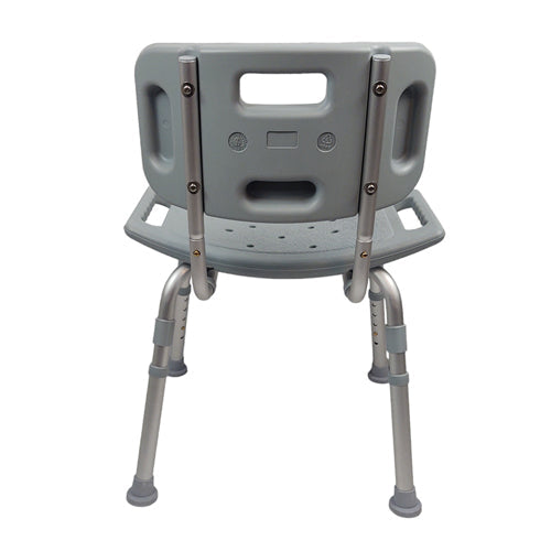 Blue Jay Bathroom Shower Chair with Back - Aluminum Frame, Adjustable Height, 300 lb Capacity