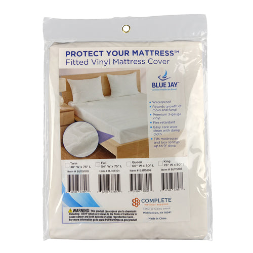 Full Mattress Protector 54x75x9 - Waterproof, Flame Retardant Bed Cover