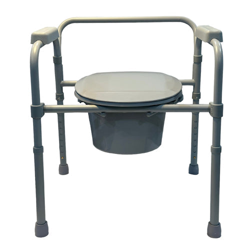Blue Jay Folding Steel Commode with Elongated Seat, 350 lbs Capacity
