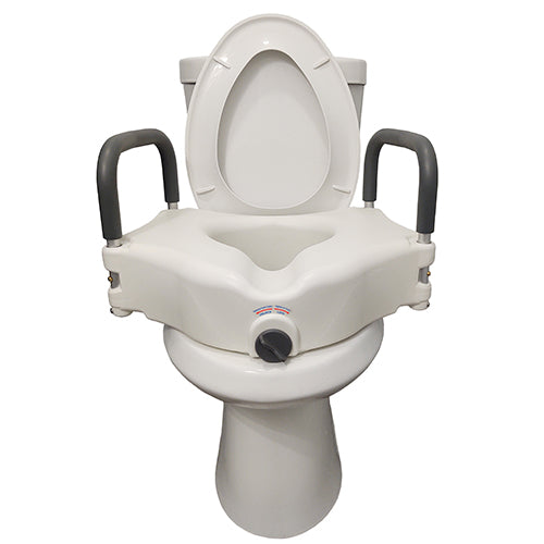 Bathroom Perfect 5" Raised Toilet Seat with Locking Mechanism & Padded Arms - Case of 2