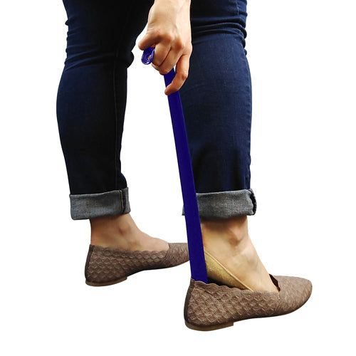 Blue Jay Brand 18 Inch Plastic Shoehorn - Light Blue, Long Handled Dressing Aid