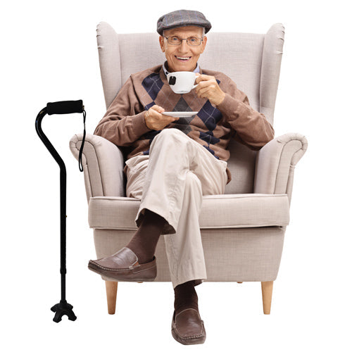 Stand Up Cane Tip - Quad Base - 3/4 Inch - Enhanced Traction & Stability