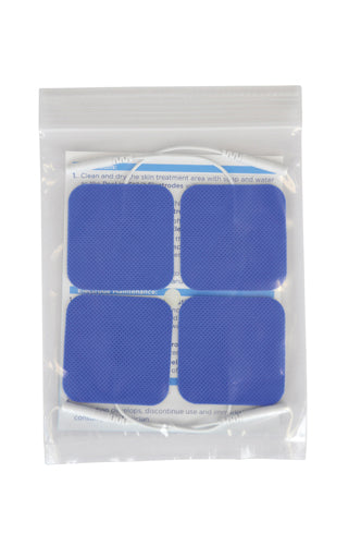 Blue Jay Reusable TENS Electrodes 2x2 Square - Premium Self-Adhesive Pads - Pack of 4