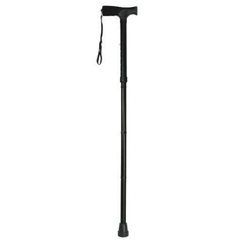 Folding Cane with Comfort Grip, Black, 33-37 Inch Adjustable - Includes Carry Pouch