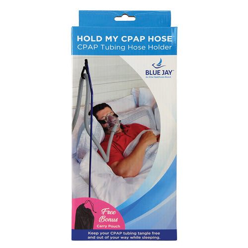 Hold My CPAP Hose - Blue Jay Bedside CPAP Tubing Holder with Travel Pouch