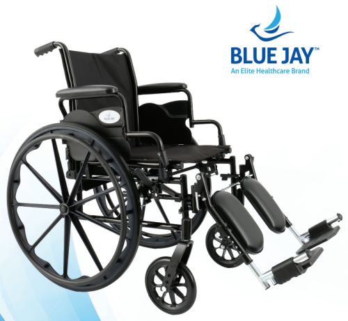 18" K3 Wheelchair with Elevating Leg Rests, Adjustable Seat Depth & Flip-Back Arms