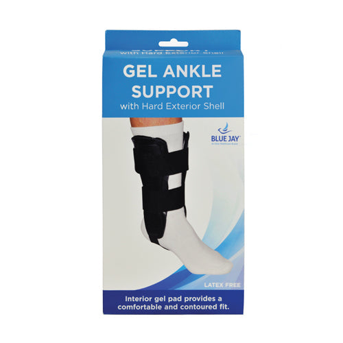 Blue Jay Gel Ankle Brace with Hard Shell - Universal Support for Ankle Sprains