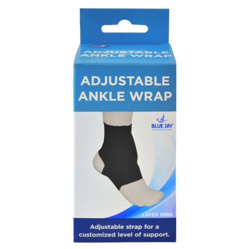 Blue Jay Ankle Brace - Adjustable Support for Pain Relief - Black, Small (7-8)