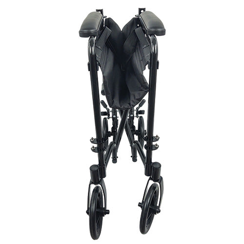 ROLL WITH ME 19" Lightweight Aluminum Transport Wheelchair, Black