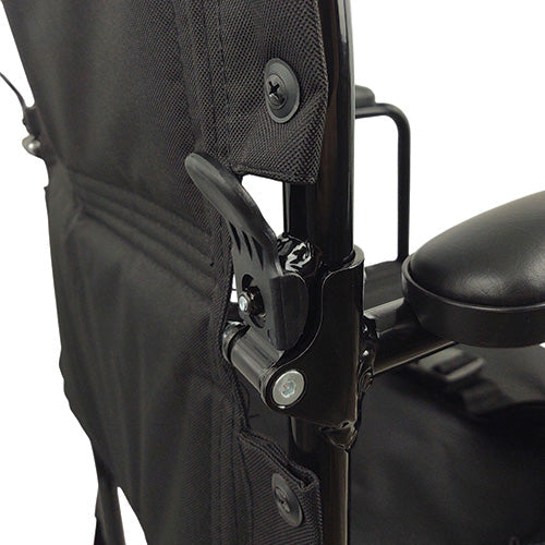 ROLL WITH ME 19" Lightweight Aluminum Transport Wheelchair, Black