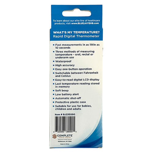 Whats My Temperature? Fast 10-Second Digital Thermometer for Oral, Rectal, Underarm Use
