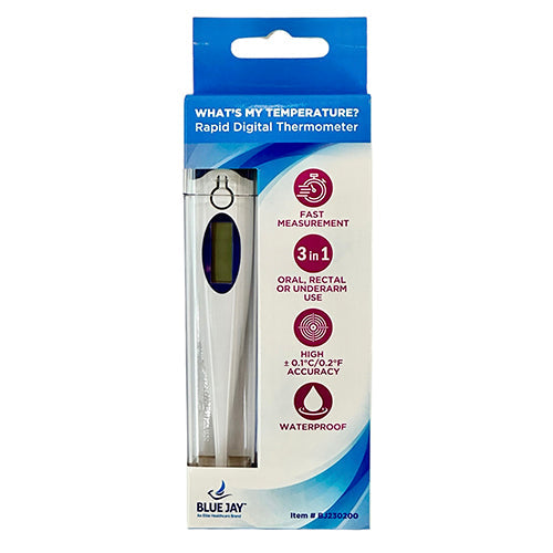 Whats My Temperature? Fast 10-Second Digital Thermometer for Oral, Rectal, Underarm Use