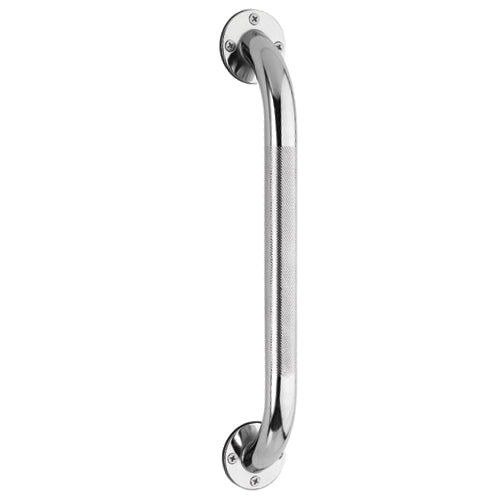 Carex 12-Inch Textured Chrome Grab Bar - Heavy Duty Bathroom Safety Rail