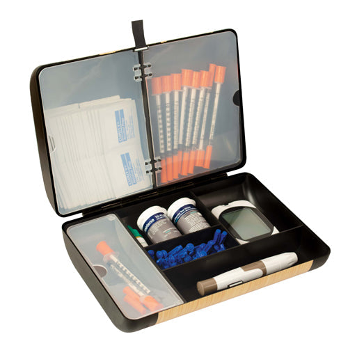 Diabetic Supplies Organizer Case - Portable Travel Storage for Glucometer & Diabetes Care