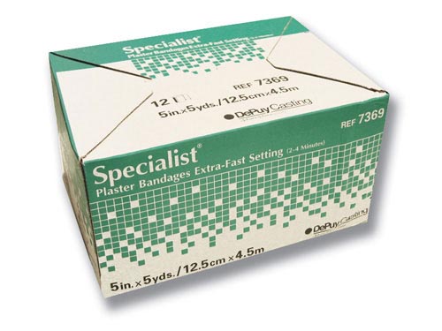 Specialist Plaster Bandages, X-Fast Setting, Creamy Texture for Smooth Casts, 4 in x 5 yds, Box of 12