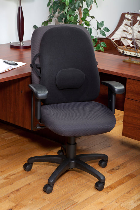 ObusForme Lowback Backrest Support - Black Lumbar Cushion for Posture & Comfort