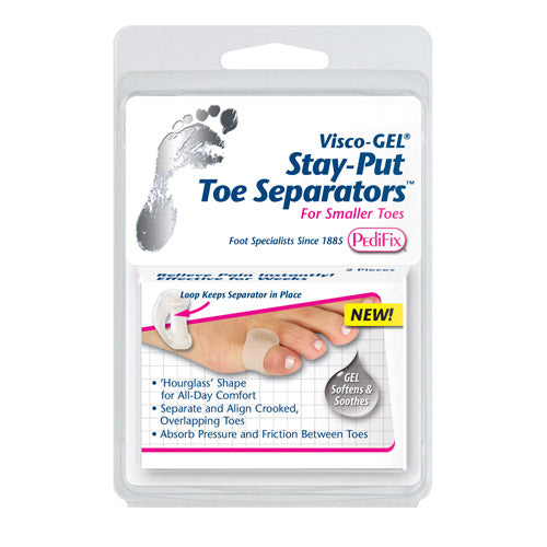 Visco-GEL Stay-Put Toe Separators Large Pk/2 - Hourglass Design for Comfort & Alignment