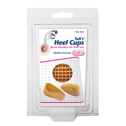 Tuli's Heavy Duty Heel Cups Large (Over 175 Lbs) - Shock Absorption & Heel Pain Relief - 1 Pair