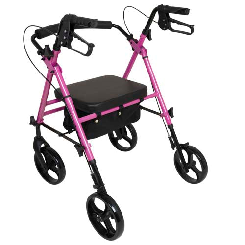 ProBasics Pink Aluminum Rollator - Height Adjustable, Lightweight, 300 ...