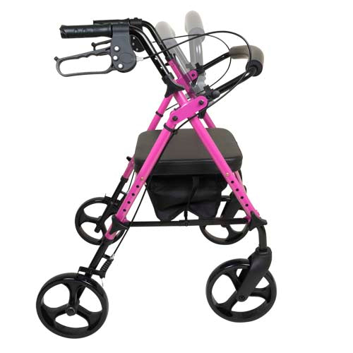 ProBasics Pink Aluminum Rollator - Height Adjustable, Lightweight, 300 lb Capacity