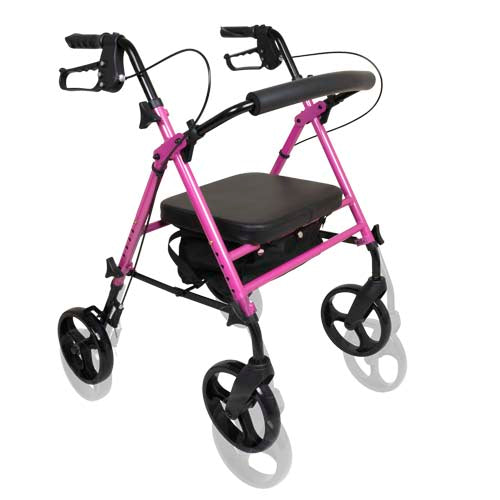 ProBasics Pink Aluminum Rollator - Height Adjustable, Lightweight, 300 lb Capacity