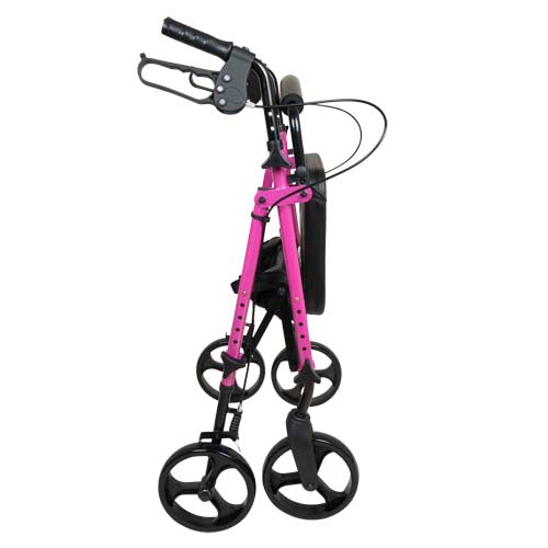 ProBasics Pink Aluminum Rollator - Height Adjustable, Lightweight, 300 lb Capacity