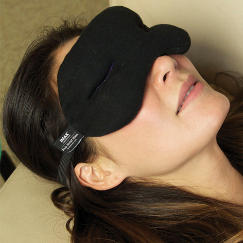 IMAK Eye Pillow Mask - Black, Universal - Cold & Hot Therapy for Headache & Sinus Relief