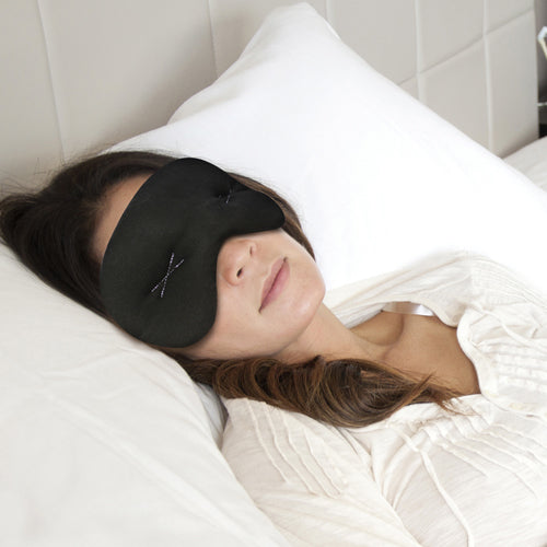 IMAK Eye Pillow Mask - Black, Universal - Cold & Hot Therapy for Headache & Sinus Relief