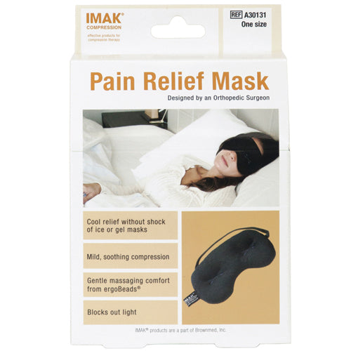IMAK Eye Pillow Mask - Black, Universal - Cold & Hot Therapy for Headache & Sinus Relief