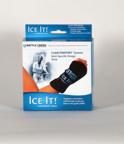 Ice It! Cold Therapy Wrist Wrap with Adjustable Straps & Reusable Ice Pack 5 x 7