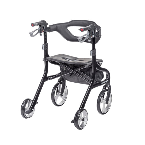 Nitro Sprint Tall Black Rollator with Enhanced Brakes, Wide Backrest & 350 lb Capacity