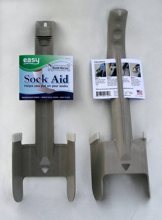 Sock Aid Device with Long Handle and Shoehorn - Easy Dressing Aid for Weak Hands