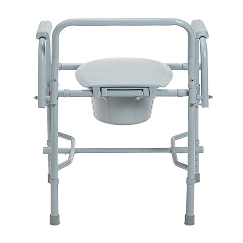 Drop Arm Commode, Deluxe Steel, Adjustable Height, 300 lb Capacity