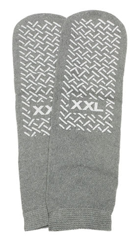 Non-Skid Slipper Socks for Men, XXL Grey, Size 12-13, Hospital & Home Safety