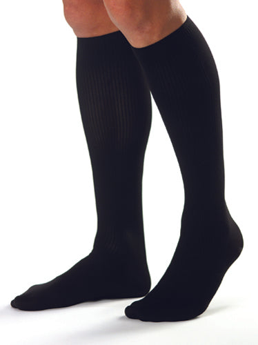 Jobst for Men 20-30 mmHg Knee High Compression Stockings - Black, Large (Pair)