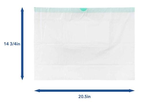 Carebag Commode Liner with Absorbent Pad, 20-1/2 x 15-3/4 inch, 16 oz, Box of 20